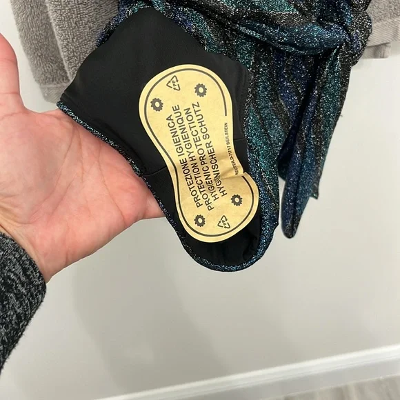 Ramy Brook Metallic Blue and Black bathing suit - Picture 6 of 10